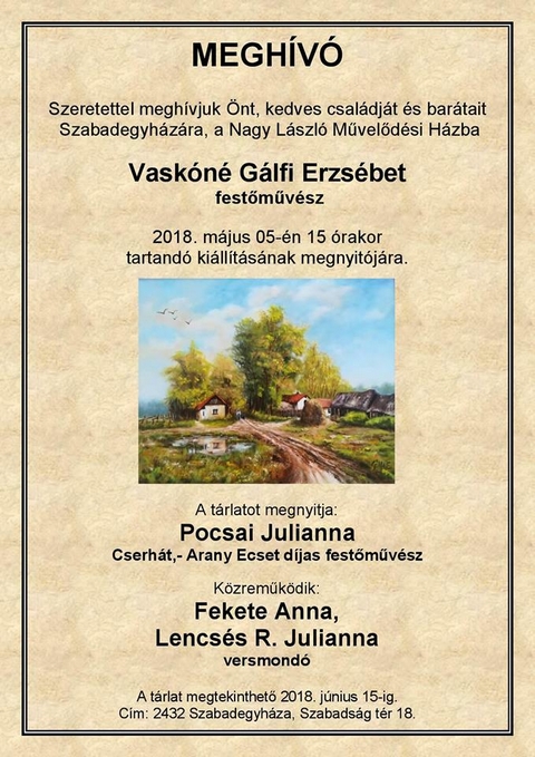Vaskn Glfi Erzsbet festmvsz killtsa, Szabadegyhza, 2018. mjus 5.