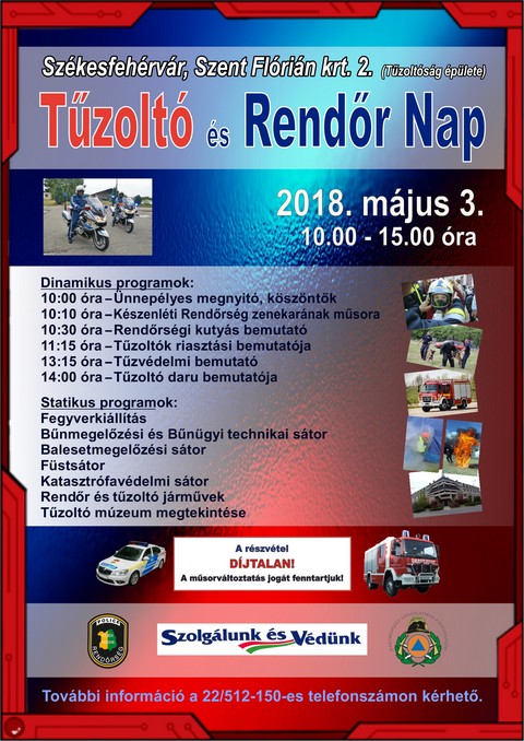 Fejr Megyei Tzolt s Rendr Nap, Szkesfehrvr, 2018. mjus 3.
